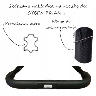 Kožený návlek na madlo na kočík Cybex Priam 1, šnurovaná verzia